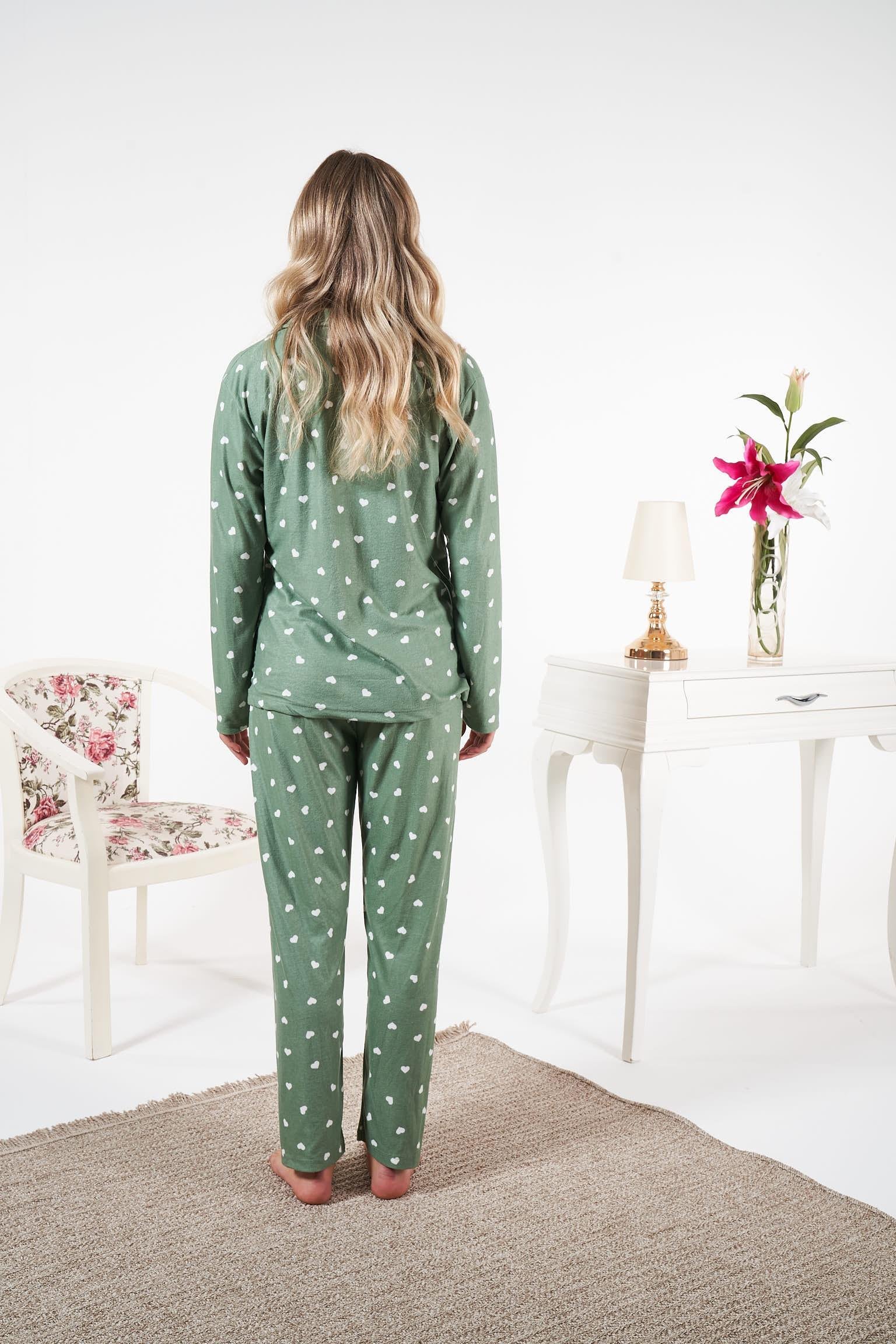 Kadın Süet Gömlek Pijama Takımı - 25334R