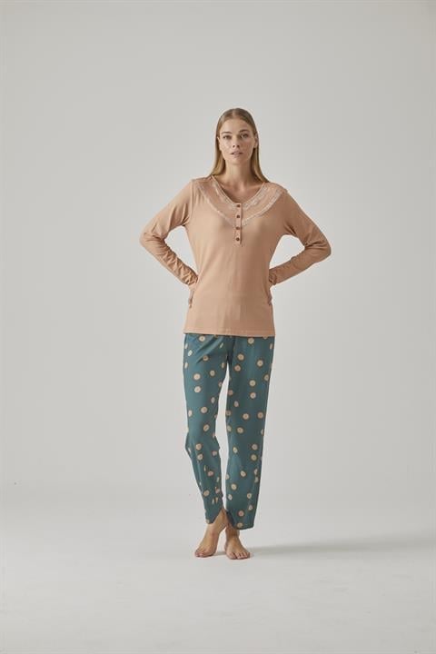 Kadın V Yaka Pijama Takım - 10775