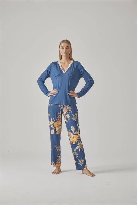 Kadın V Yaka Pijama Takımı - 10773