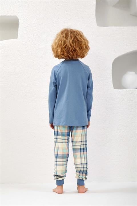 Unisex Çocuk V Yaka Penye Pijama Takım - 10747