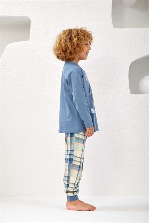 Unisex Çocuk V Yaka Penye Pijama Takım - 10747