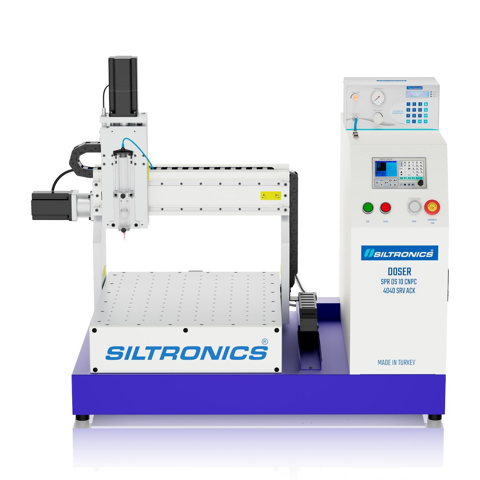 SILTRONICS “DOSER”  CNC DOZAJLAMA  MAKİNASI - MASA ÜSTÜ - 400 X 400 SERVO MOTOR-AÇIK KABİN