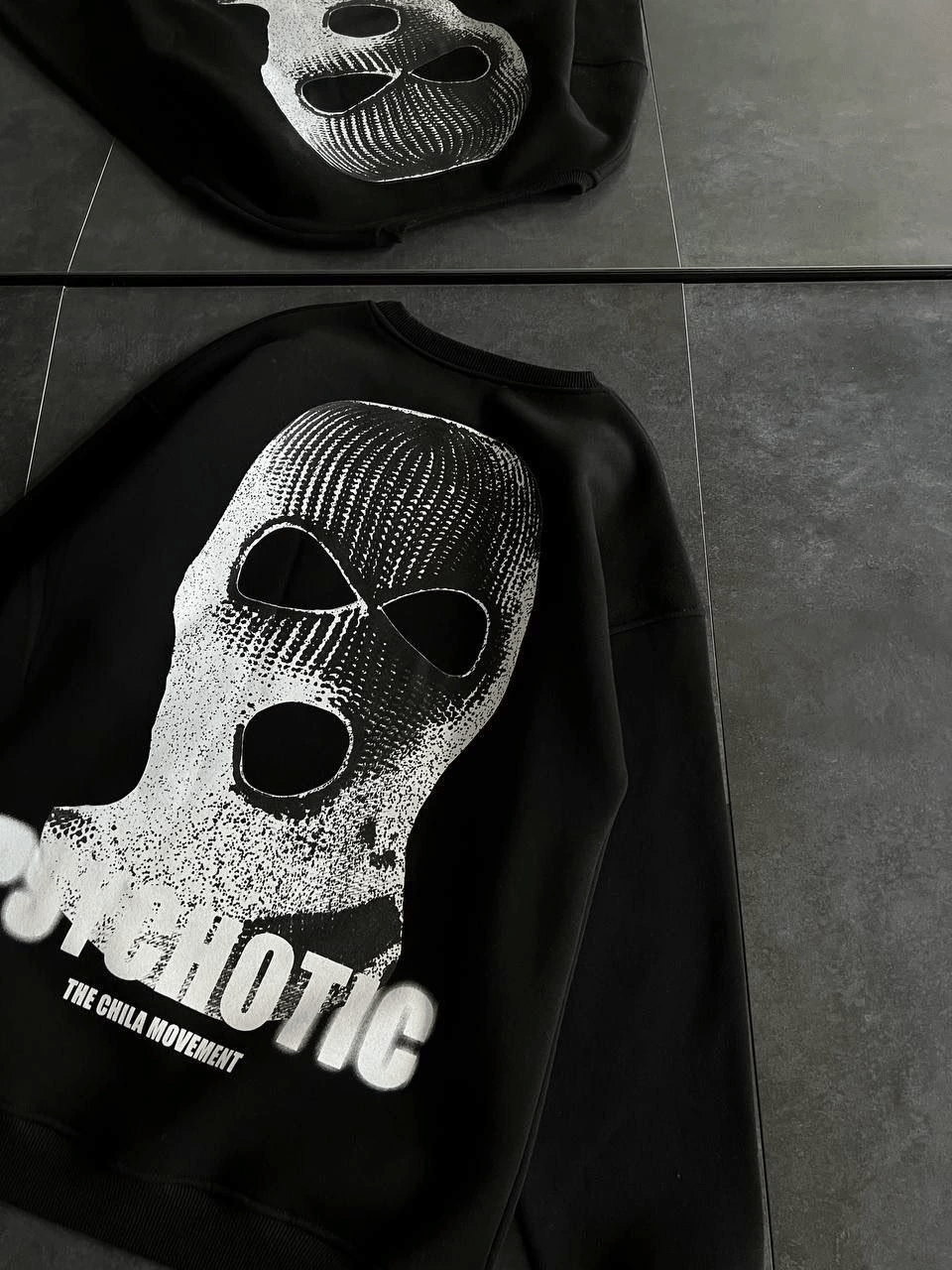 Kadın 3 iplik Kışlık Bisiklet Yaka Baskılı SweatShirt - Siyah