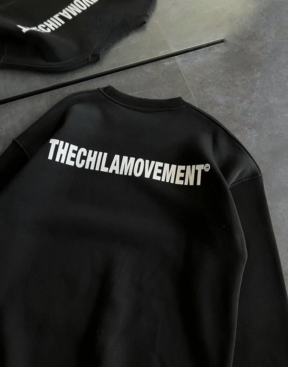 Kadın 3 iplik Kışlık pamuklu Bisiklet Yaka Oversize Baskılı SweatShirt - Siyah