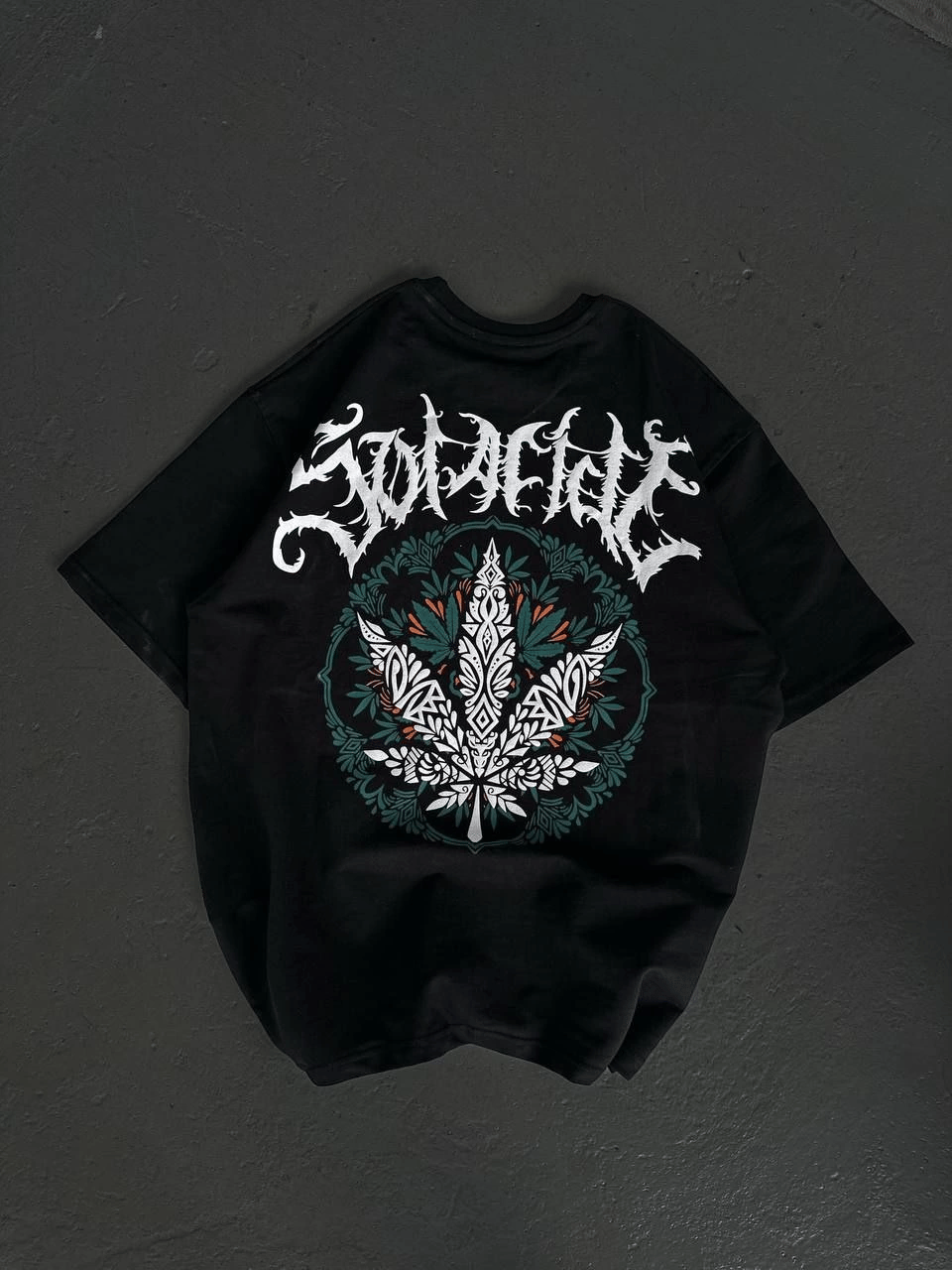 Kadın Baskılı T-Shirt Kısa Kol Bisiklet Yaka Oversize Rahat Kalıp Günlük Tişört   - Siyah