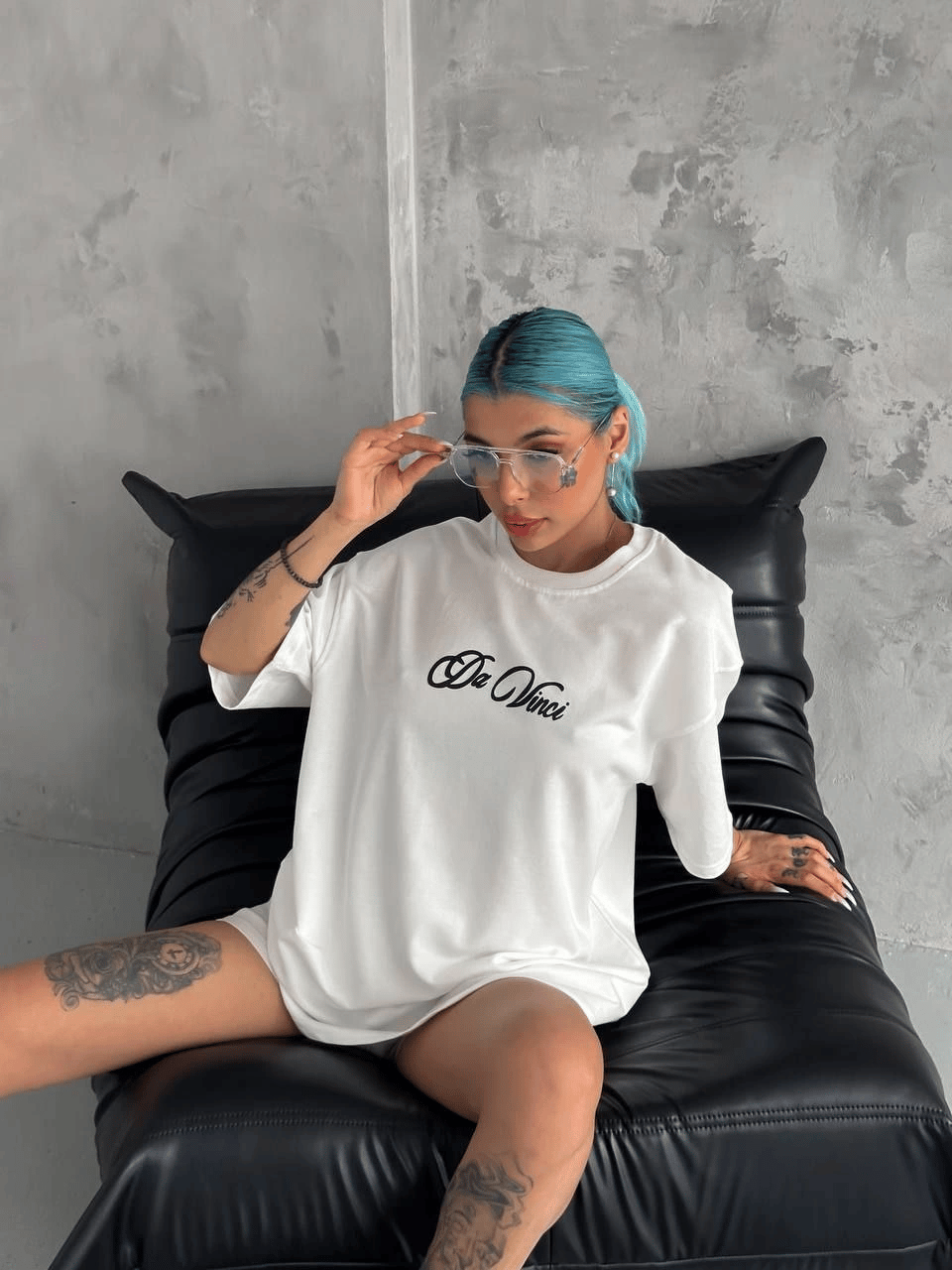 Kadın Baskılı T-Shirt Kısa Kol Bisiklet Yaka Oversize Rahat Kalıp Günlük Tişört - Beyaz