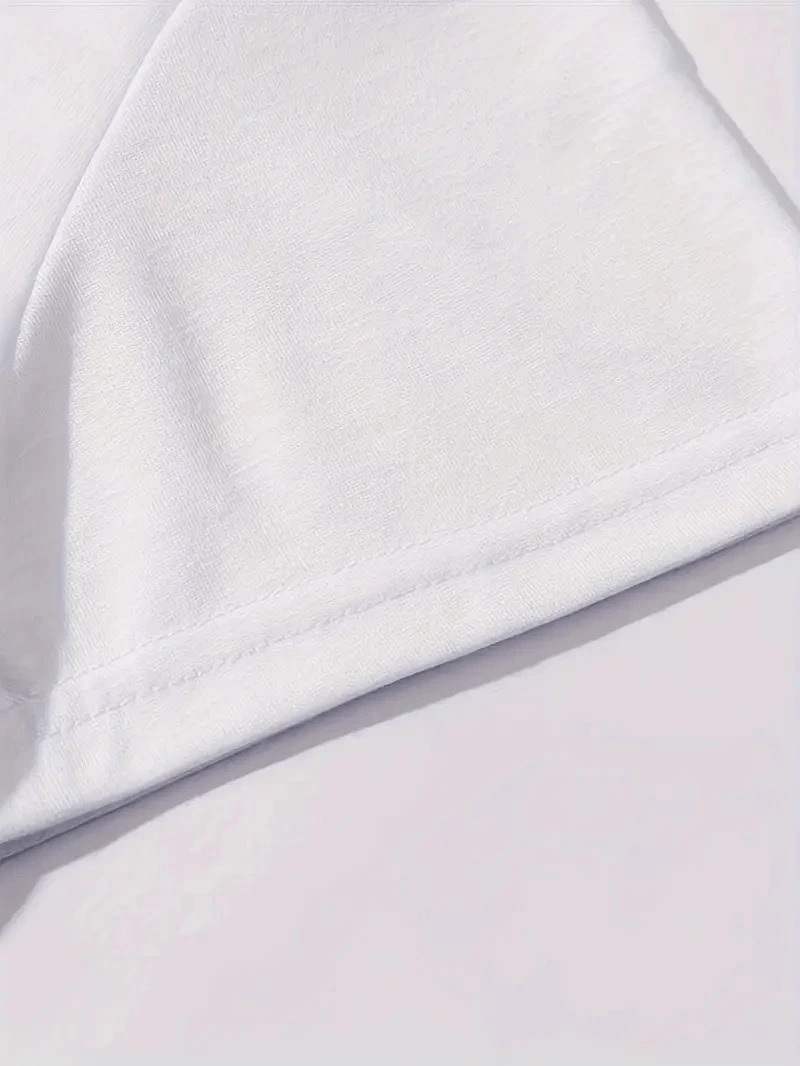 Kadın Kahve Desen Baskılı Tişört Kısa Kol Bisiklet Yaka Oversize T-Shirt - Beyaz