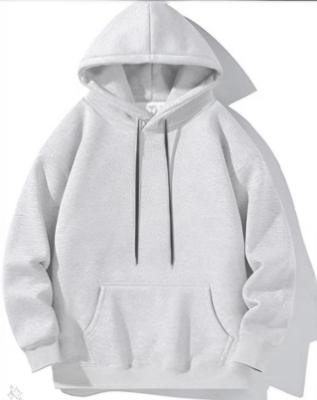 Kadın Kapüşonlu Kanguru Cepli 3 İplik Pamuklu Oversize Hoodie Sweatshirt -  Gri