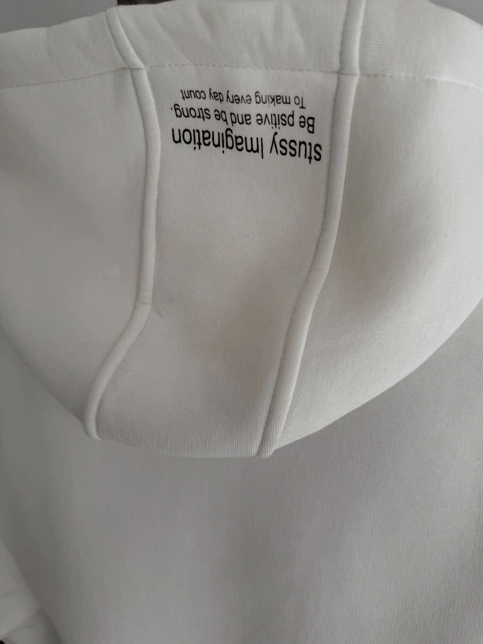Kadın Oversize Kapüşonlu Cepli Baskılı 3 İplik Pamuklu Hoodie Sweatshirt - Beyaz