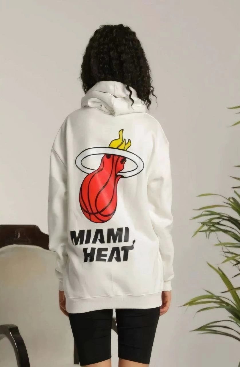 Kadın Oversize Kapüşonlu Cepli Baskılı 3 İplik Pamuklu Hoodie Sweatshirt - Beyaz