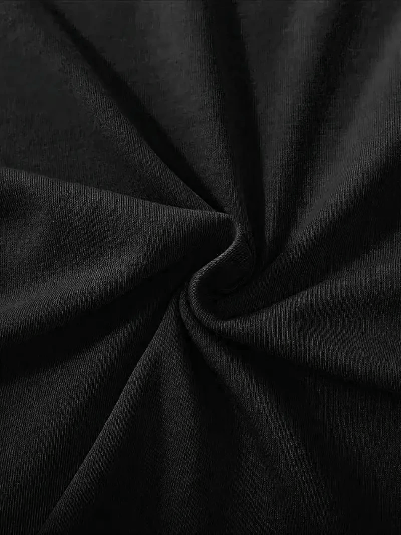 Kadın Tişört fiyonk baskılı Bisiklet yaka yazlık Kısa Kol oversize t-shirt - Siyah