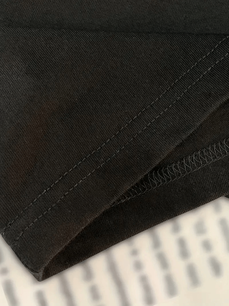 Kadın Tişört Newtro Baskılı Oversize Bisiklet Yaka T-shirt - Siyah