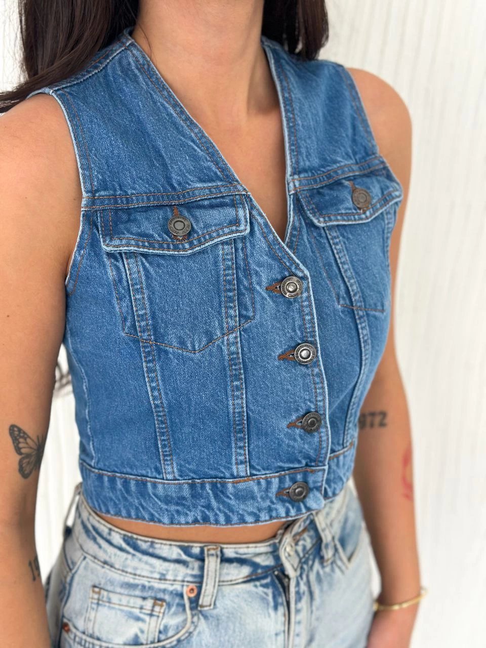 Kot Jeans Kadın Yelek - Mavi