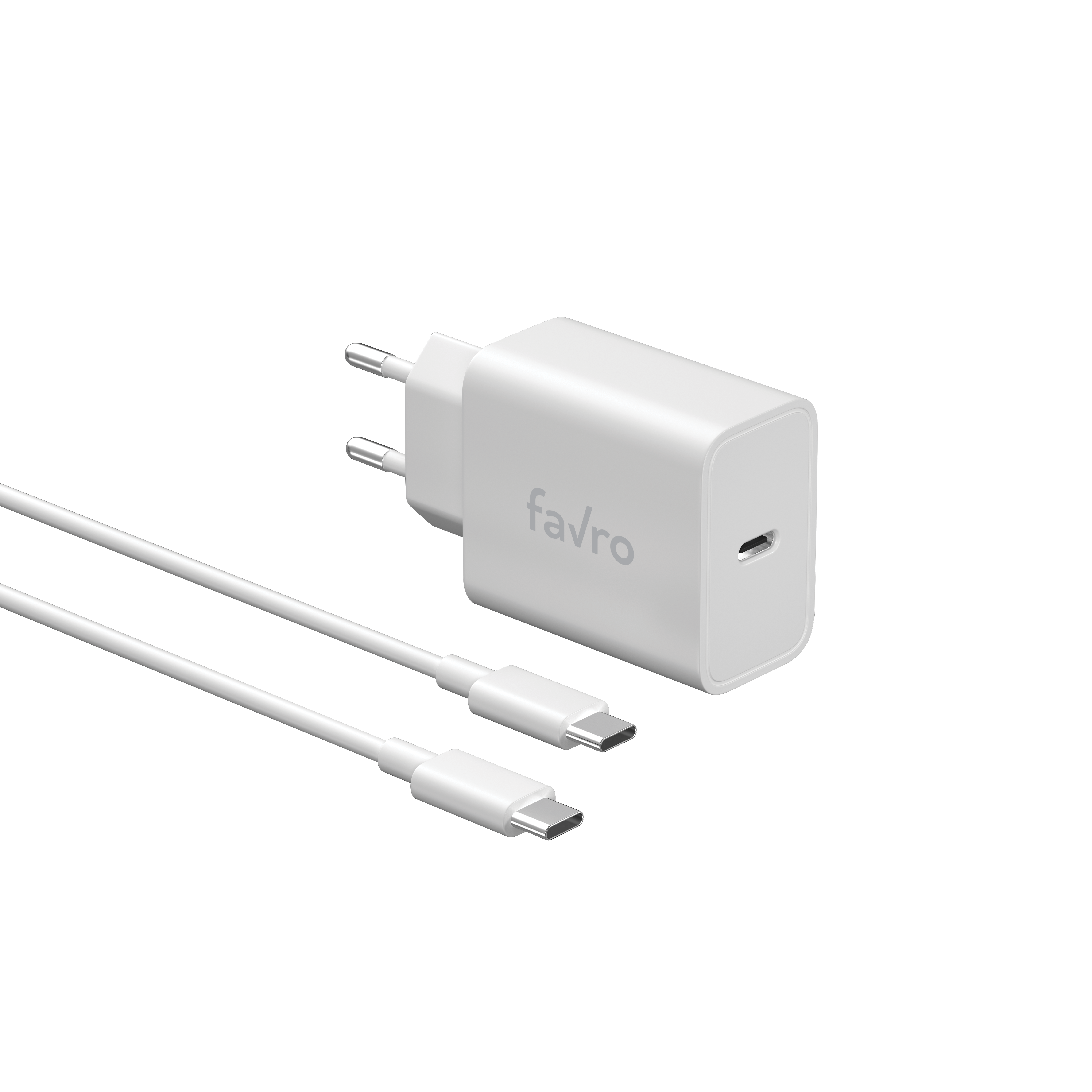 Favro 30W PD USB-C Hızlı Şarj Adaptörü + Type-C Şarj Kablosu