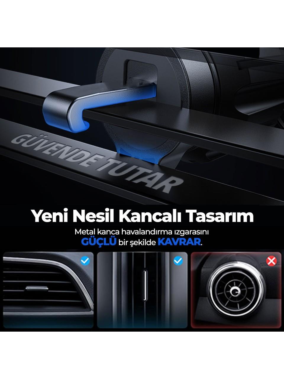 Kancalı Araç Içi Premium Telefon Tutucu - Araba Telefon Tutacağı Havalandırma Için