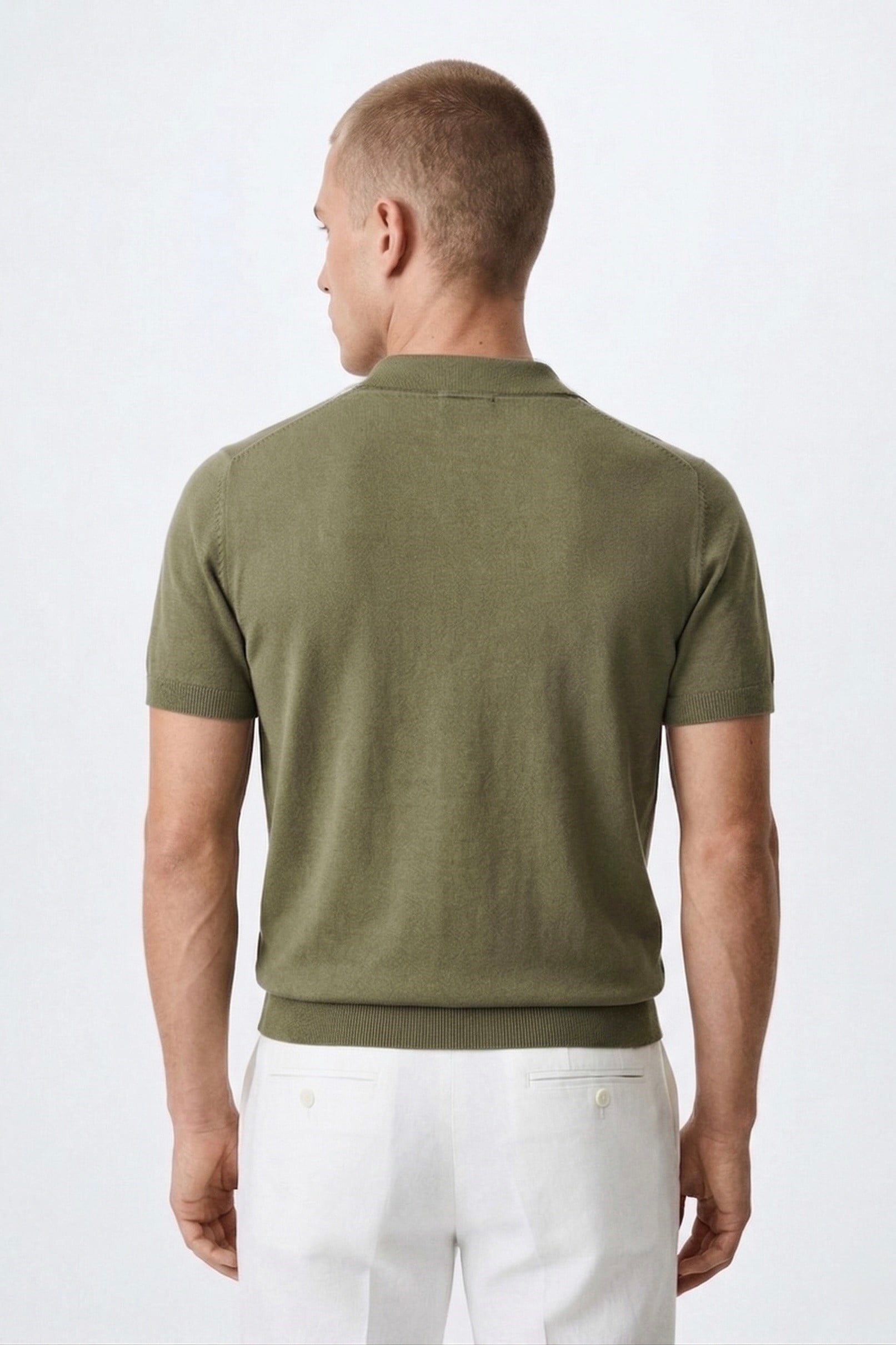 Polo Yaka Rayon Triko Kazak Haki