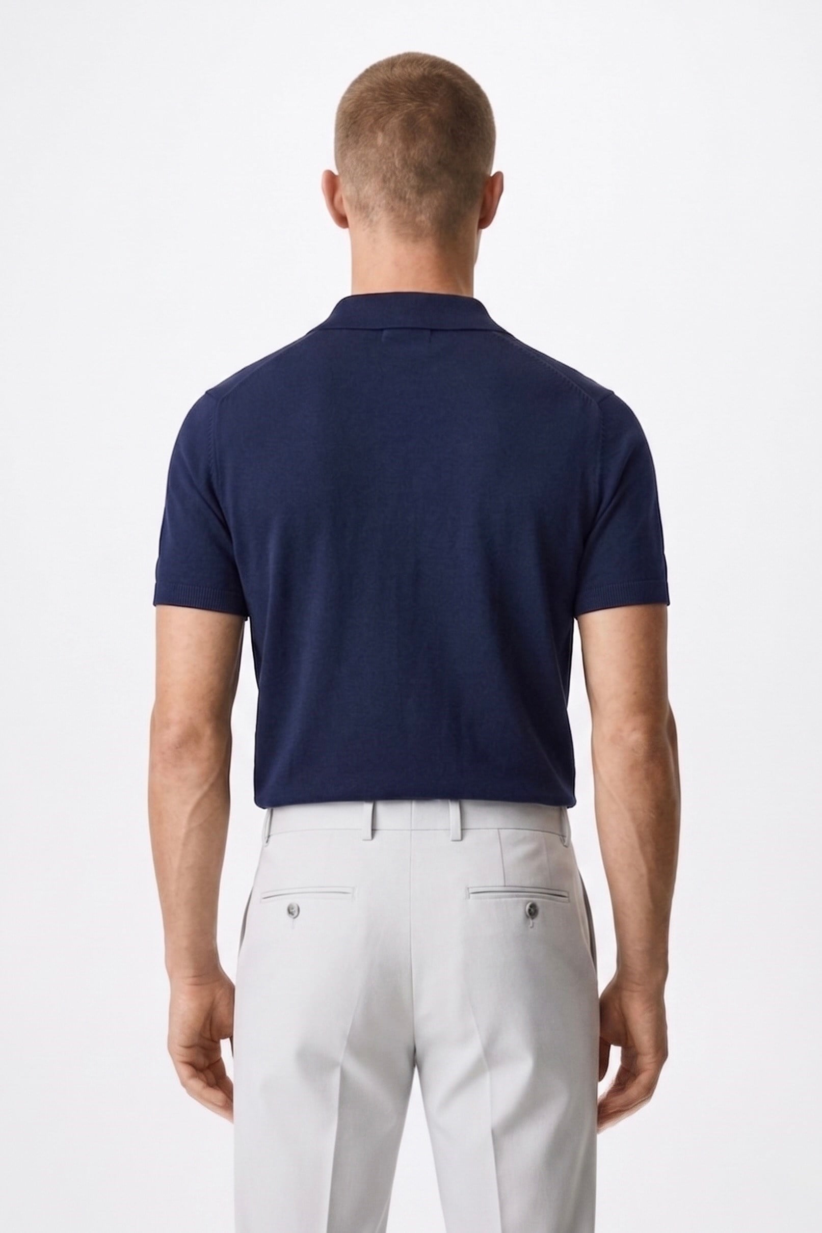 Polo Yaka Rayon Triko Kazak Lacivert