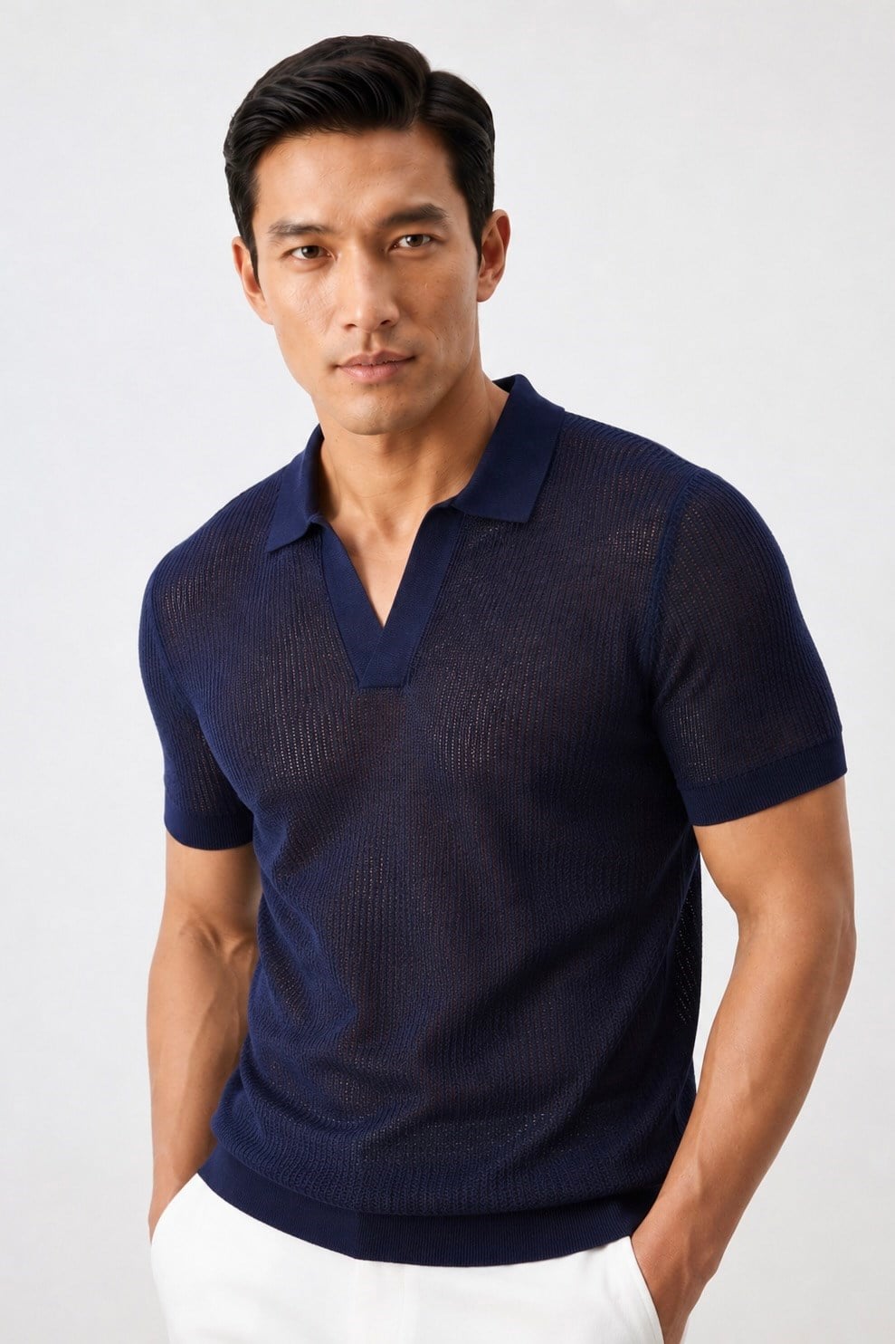 Polo Yaka Regular Fit Triko Lacivert
