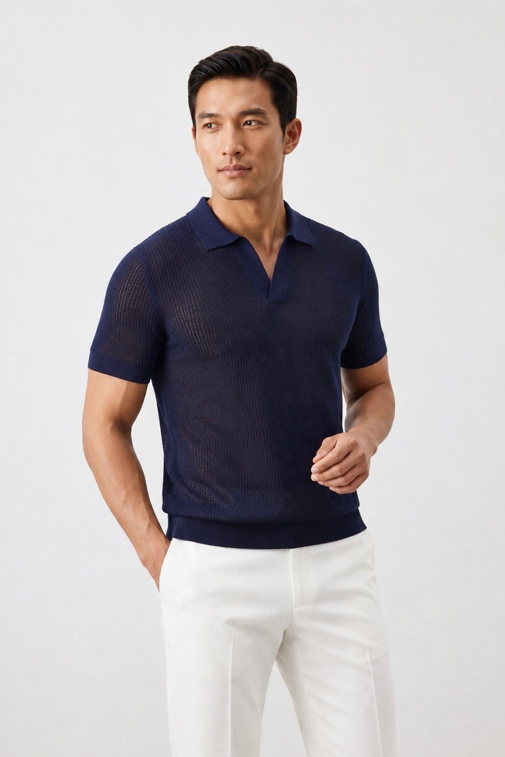 Polo Yaka Regular Fit Triko Lacivert