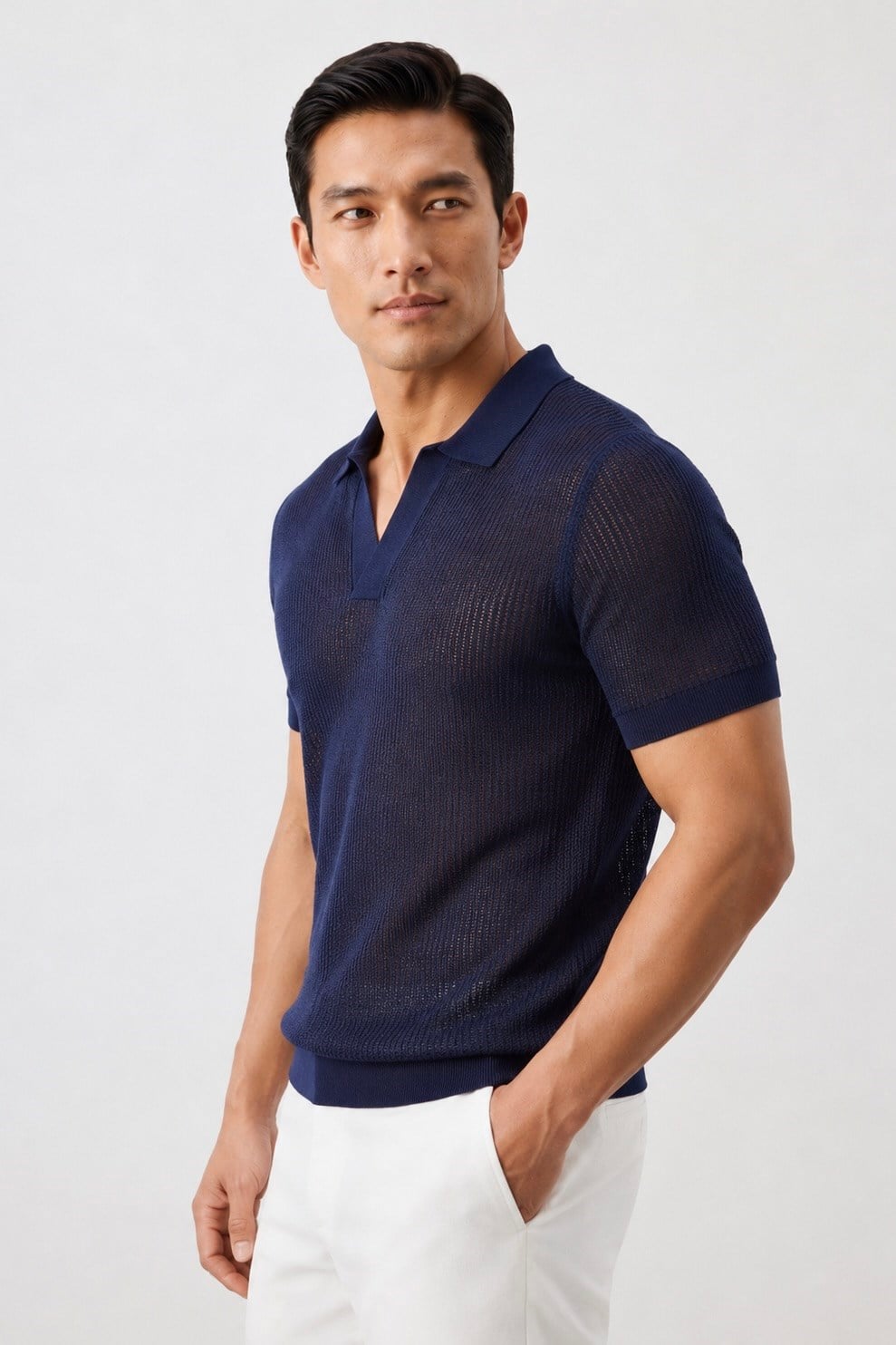 Polo Yaka Regular Fit Triko Lacivert