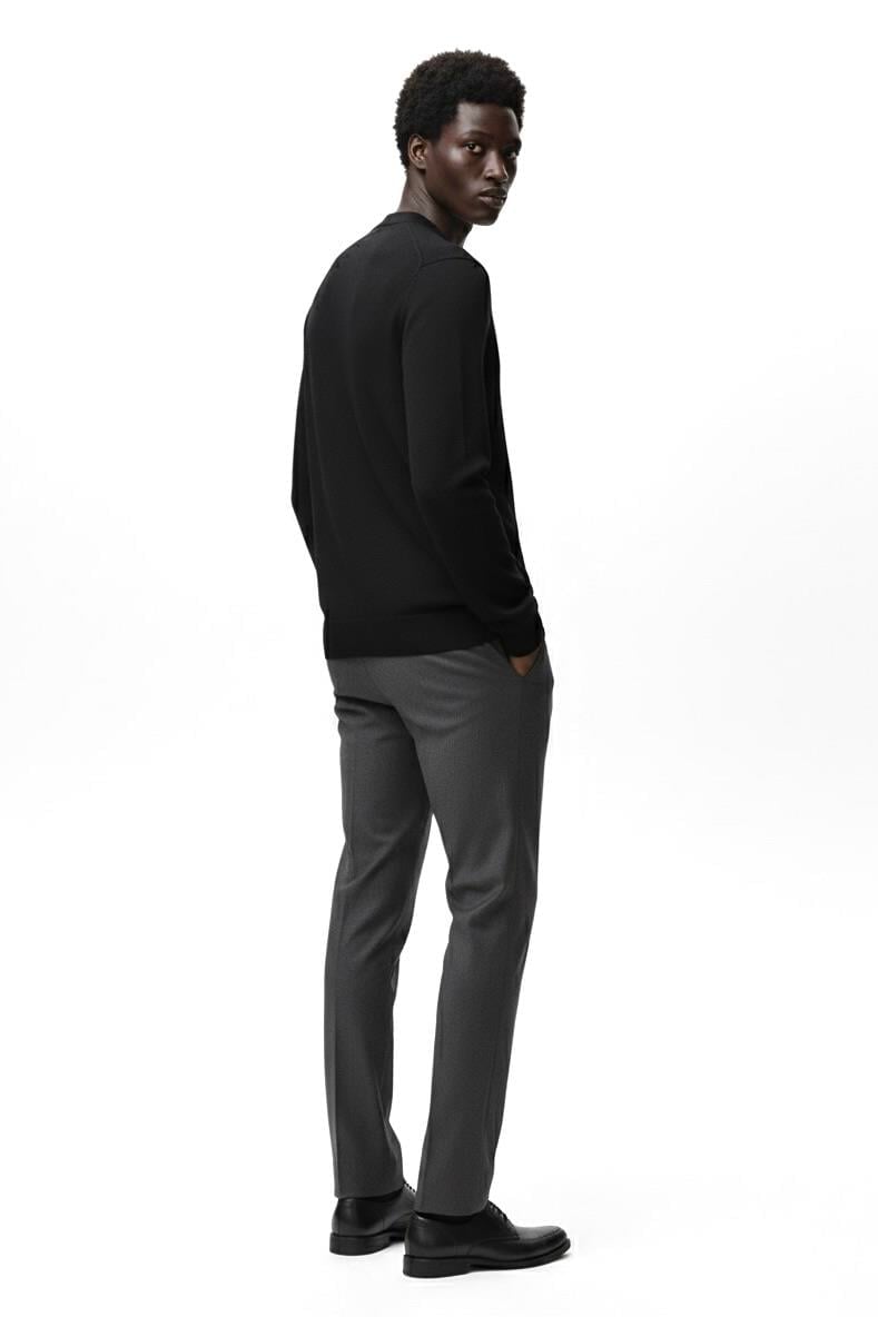 Slim Fit Rayon Triko Ceket - Siyah