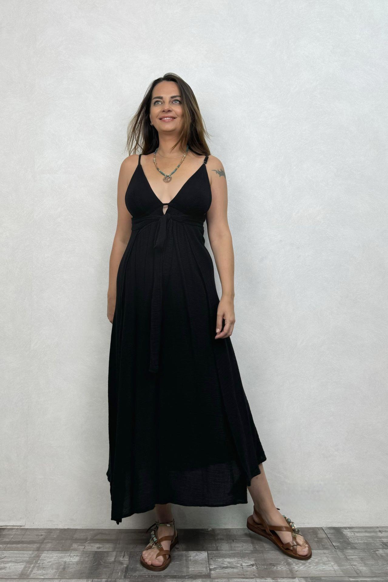 Afro Kaftan Elbise - Siyah