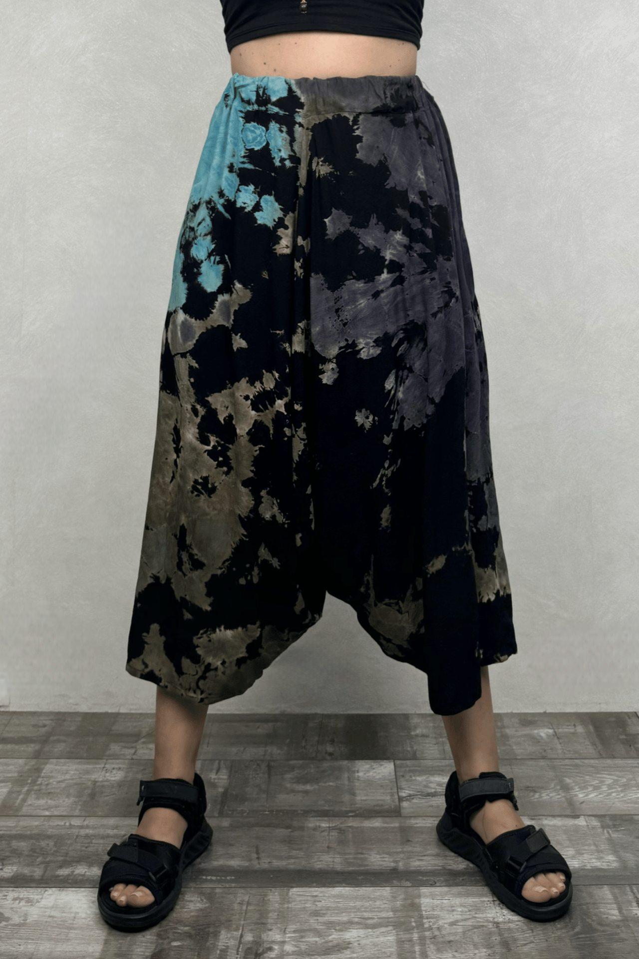 Batik Salaş Şalvar - Siyah Turkuaz