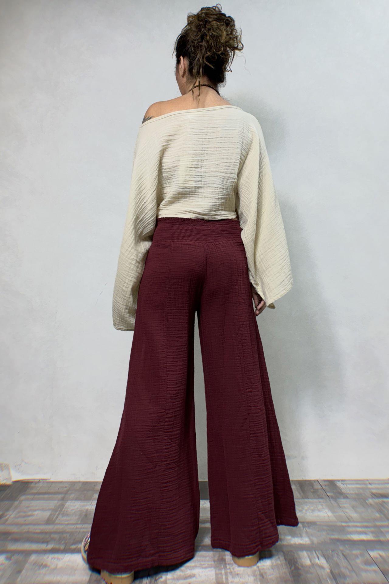 Bendis Müslin Pantolon - Bordo