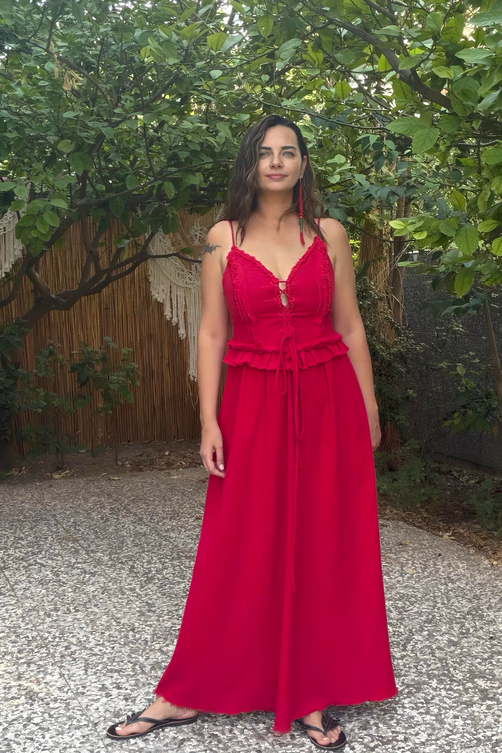 . - Blanca Gaia Simya Elbise - Barbados Cherry Vişne