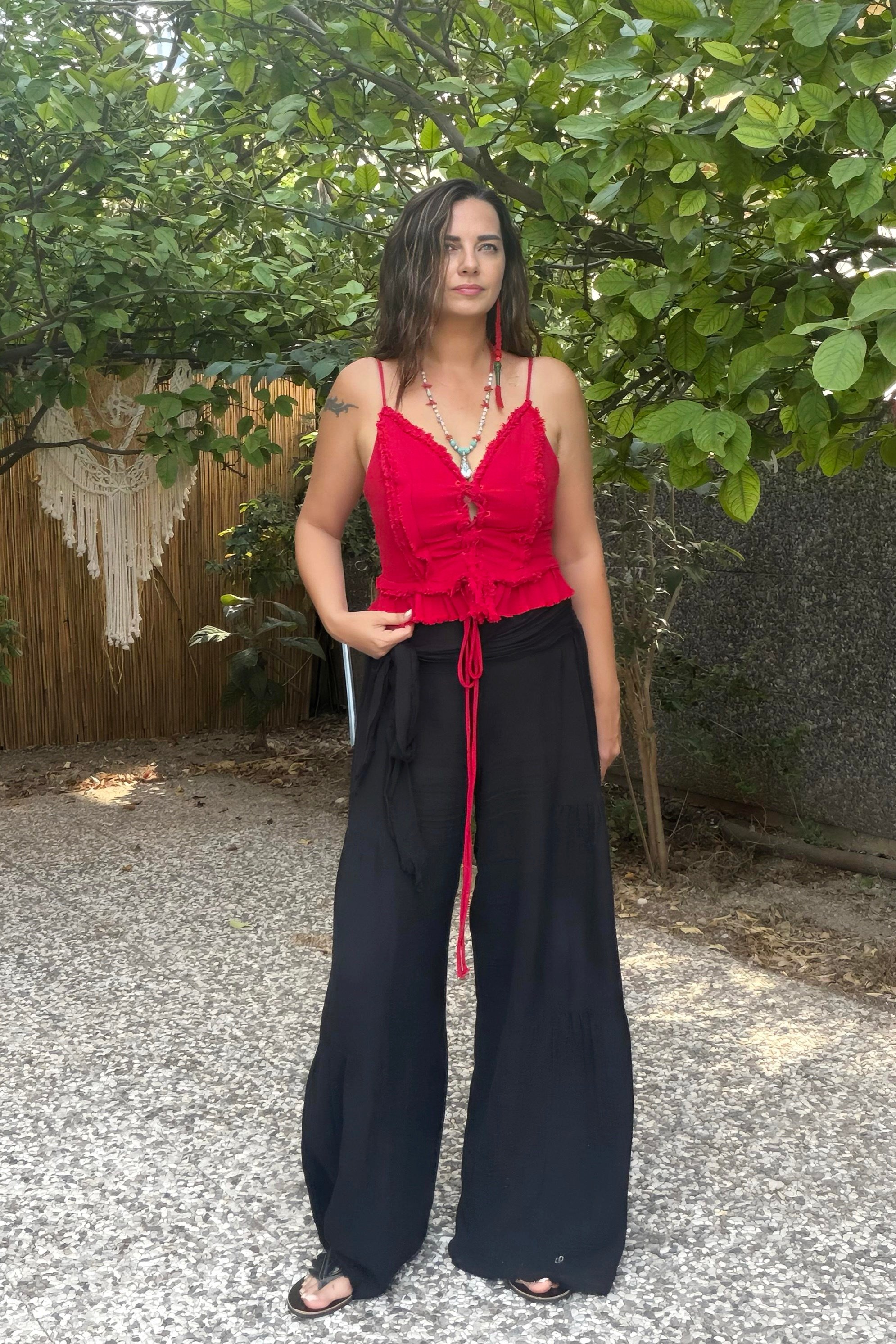 . - Blanca Gaia Simya Korse Bluz - Barbados Cherry Vişne