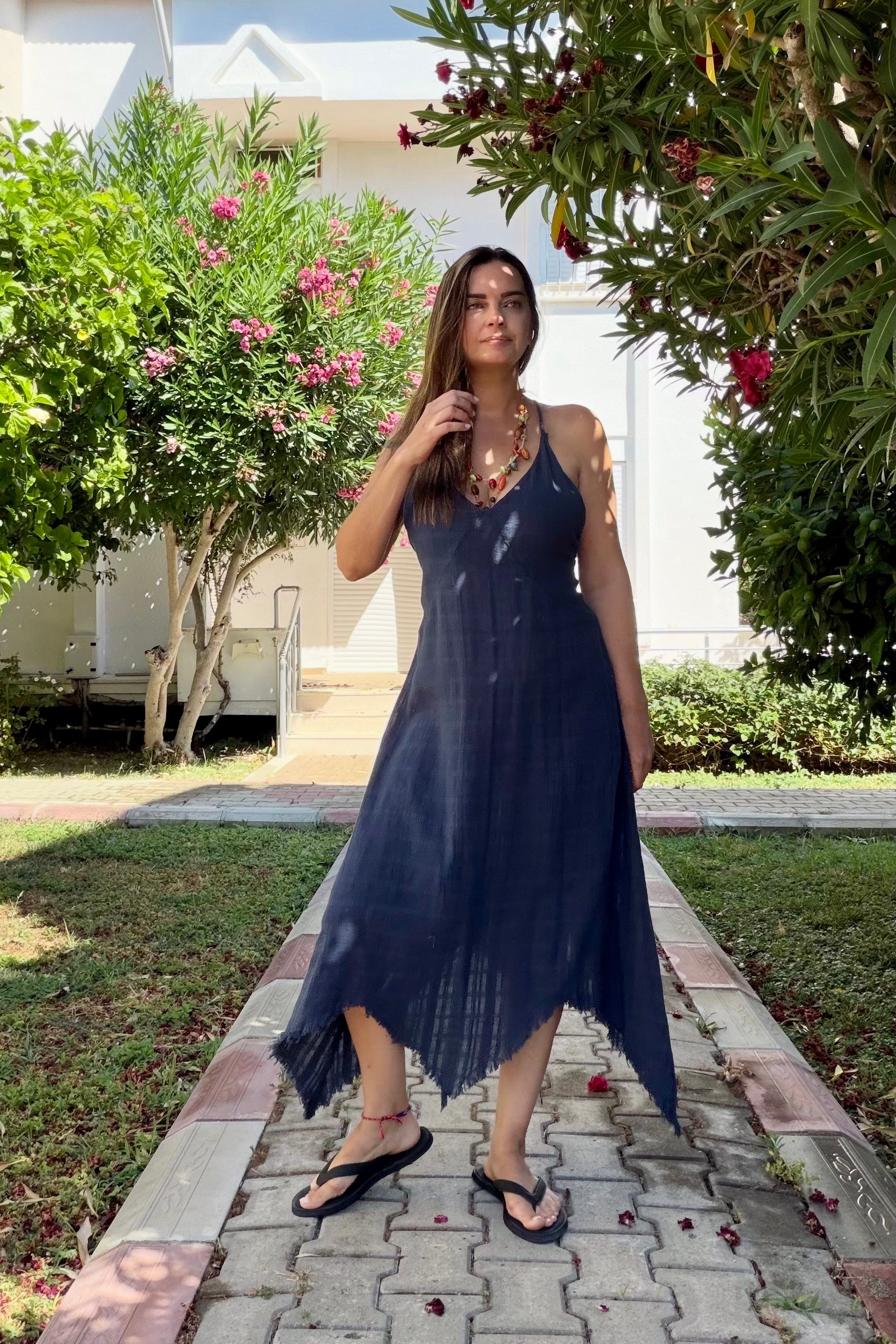 . - Blanca Rosa Elbise  - Midnight Navy Lacivert