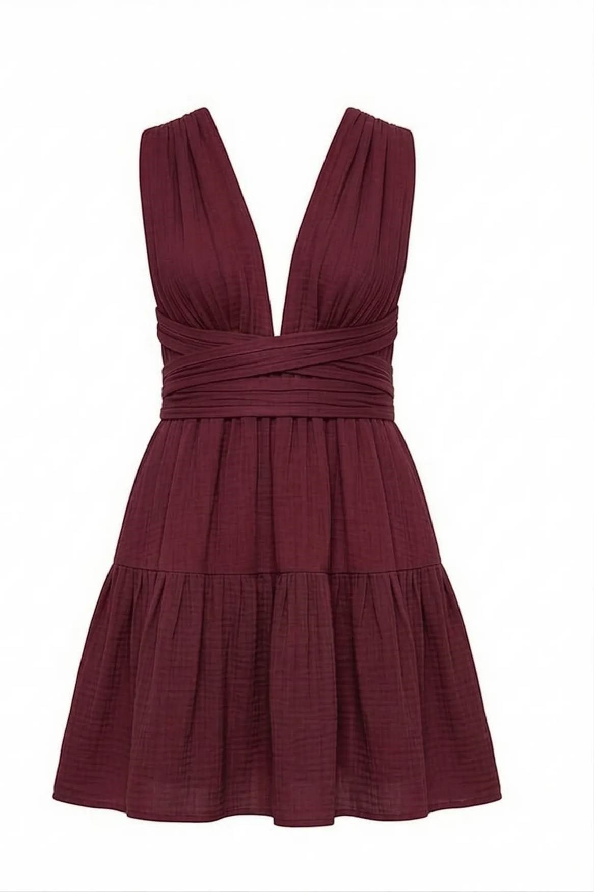 . - Blanca Shiva Mini Elbise - Ruby Wine Bordo