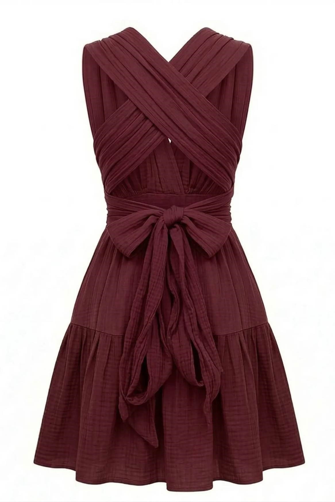 . - Blanca Shiva Mini Elbise - Ruby Wine Bordo