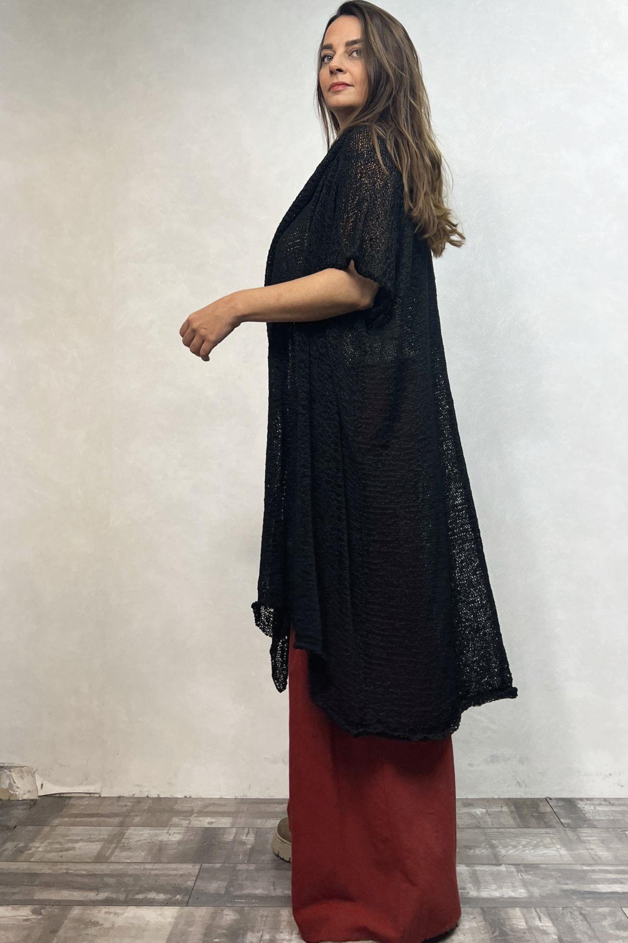 Boho Tasarım Merserize Hırka - Siyah