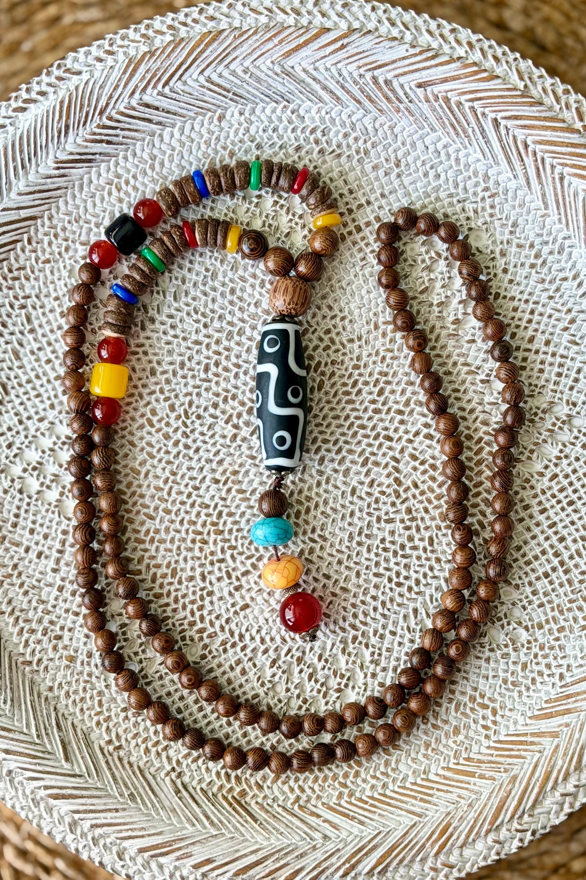 . - Doğal taş Uzun Etnik Kolye - Tibet 2