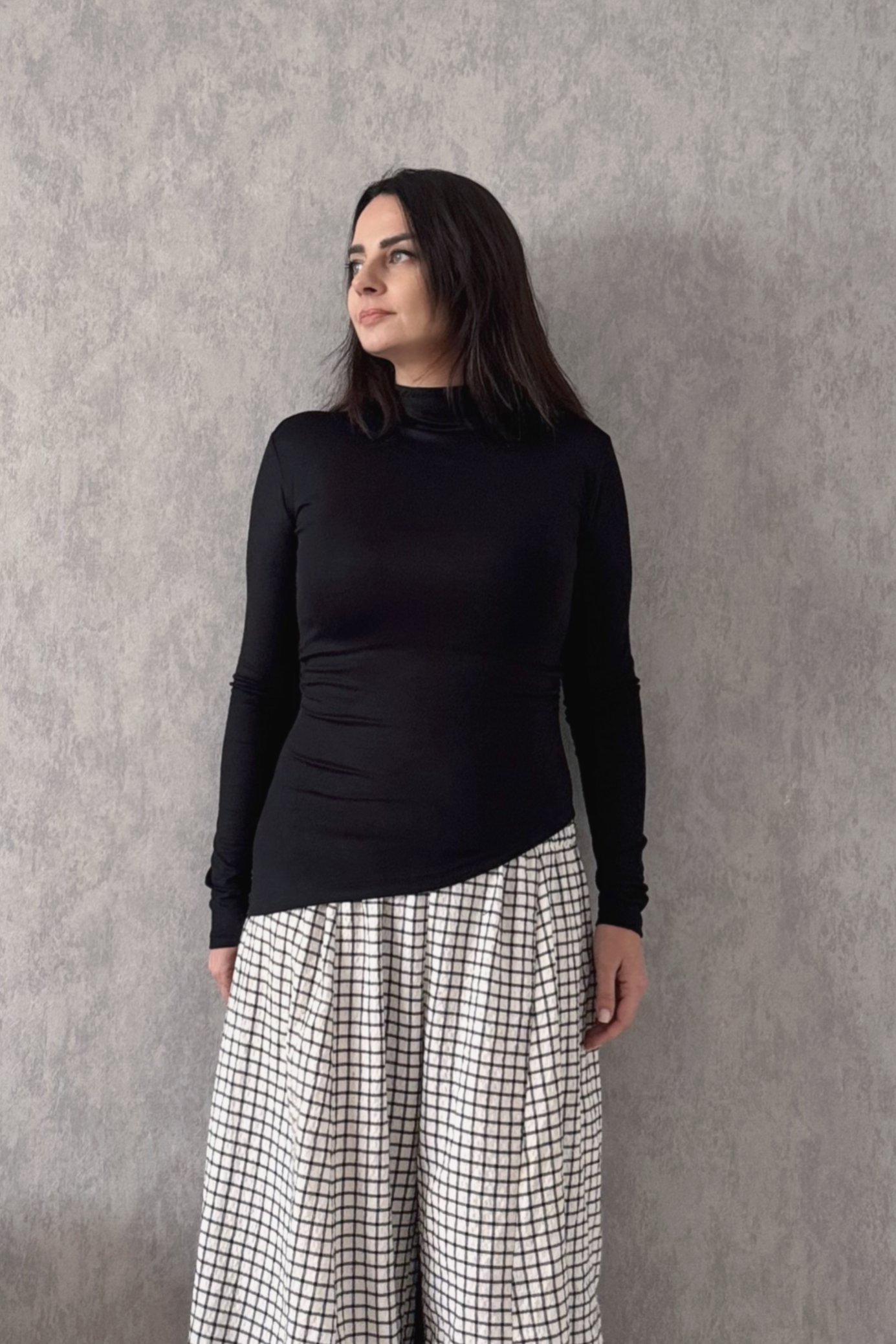 . - Fit Basic Bluz - Siyah
