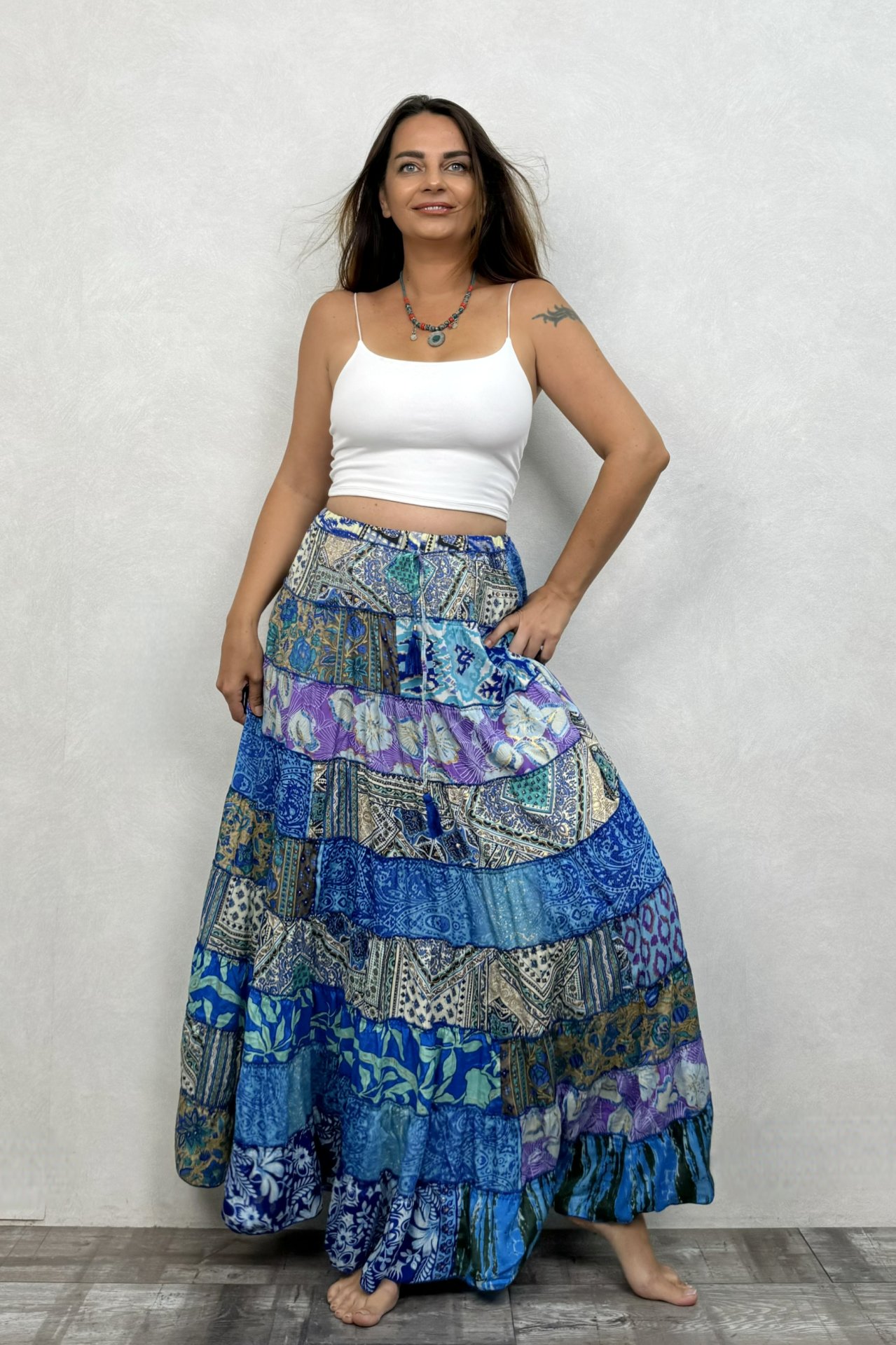 Gypsy Patch İpek Etek-Nueve