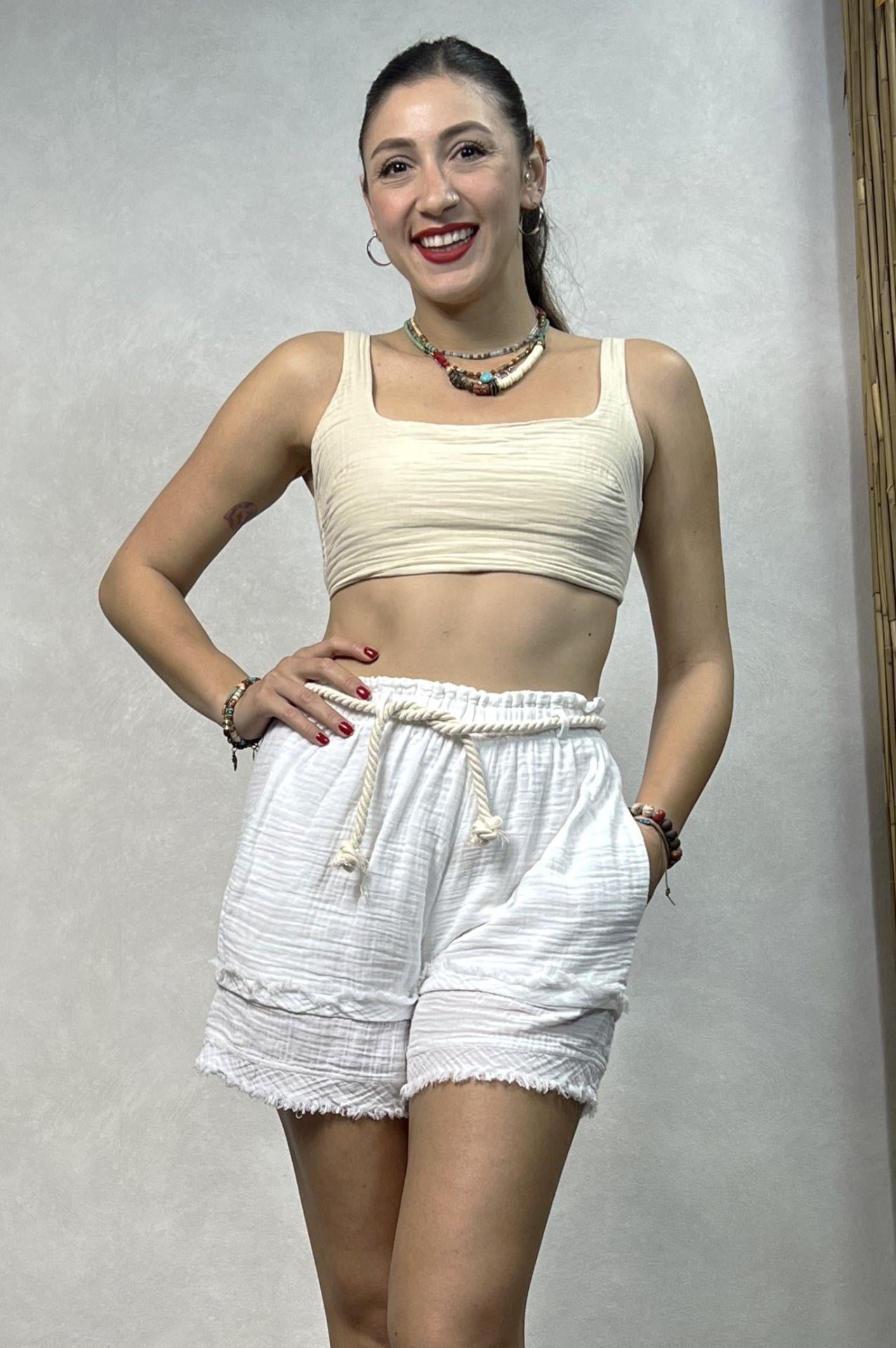 Juno Müslin Crop - Bej