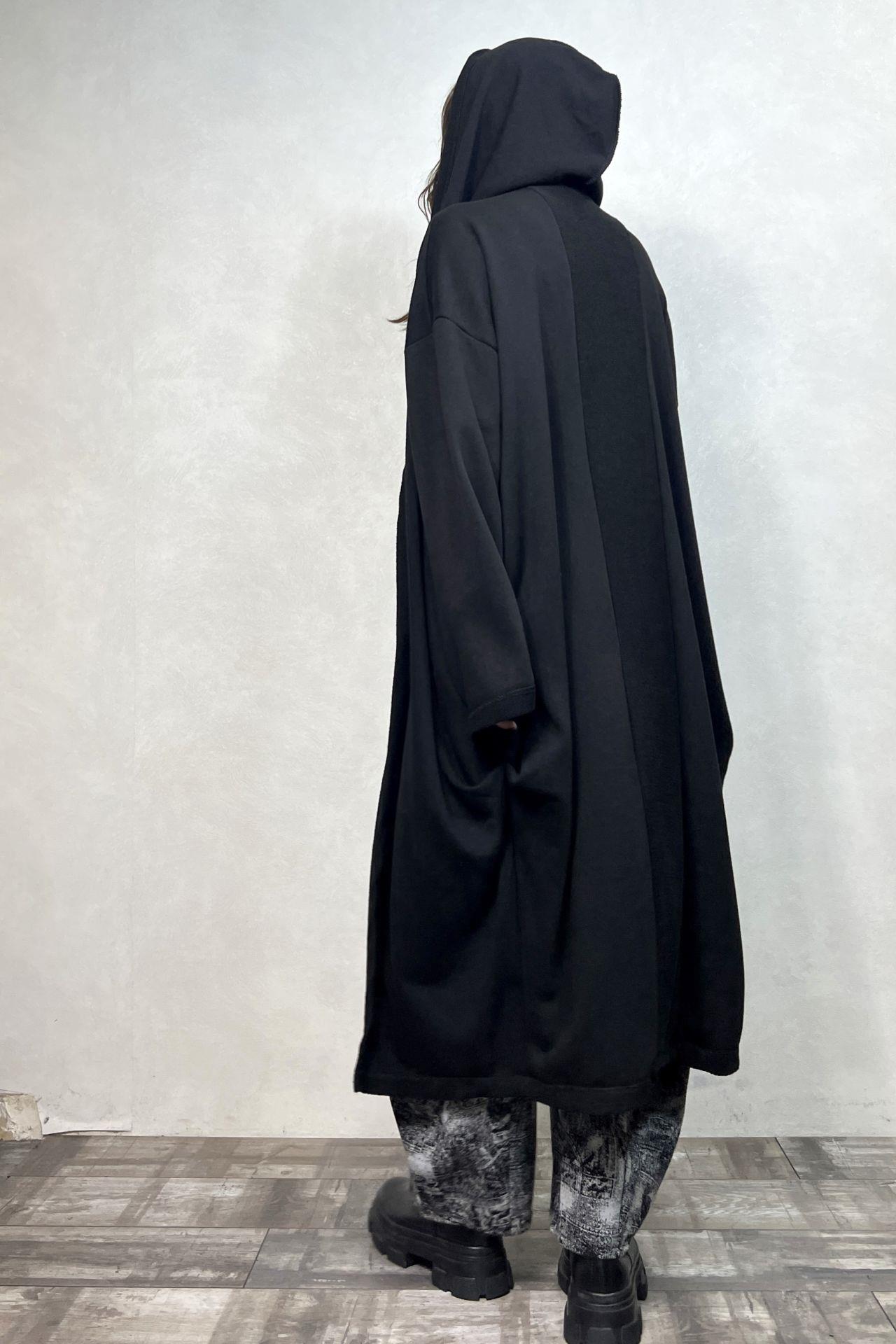 Kapşonlu Salaş Kaftan - Siyah