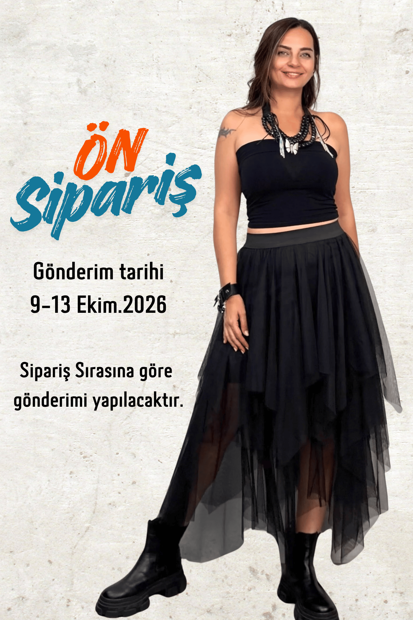 . - Kat Kat Tül Etek - Siyah