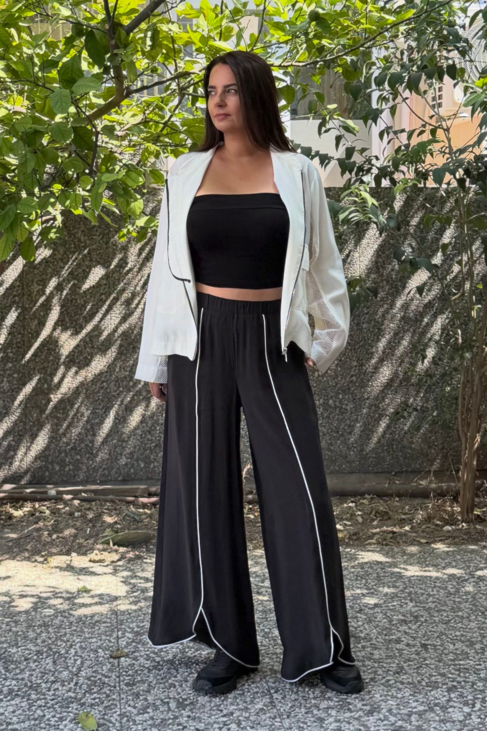 . - Lamante Biyeli Twist Pantolon - Siyah