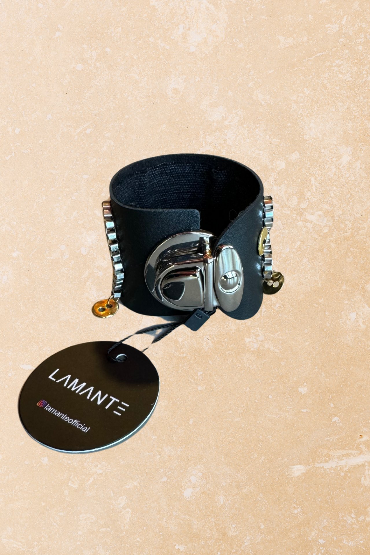 Lamante Button Bileklik - Siyah