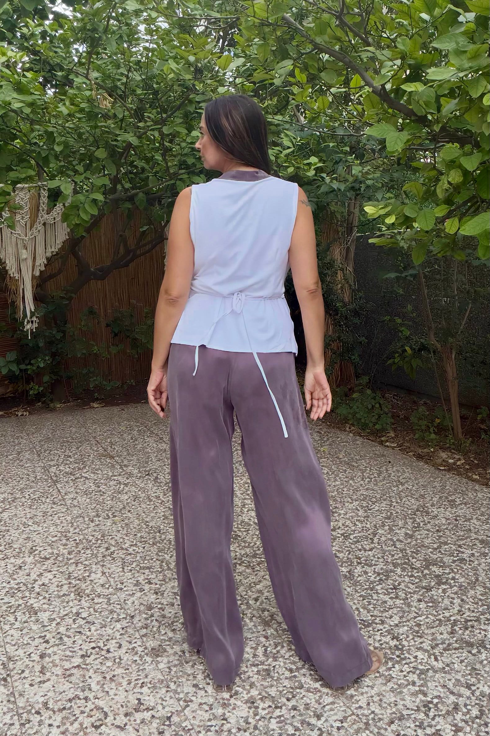 . - Lamante Purple Bluz - Beyaz Mürdüm