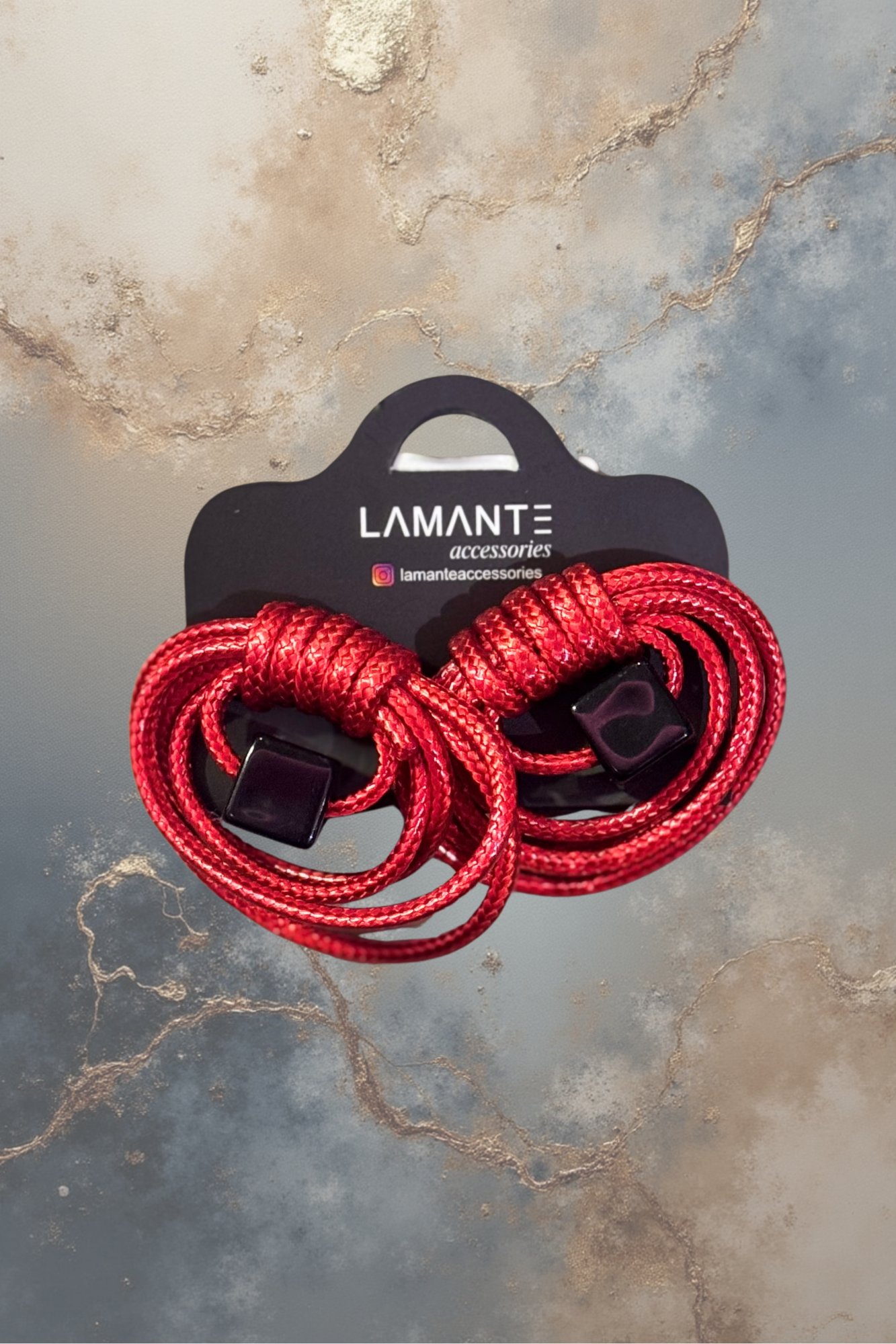 . - Lamante Sarmal Küpe - Kırmızı