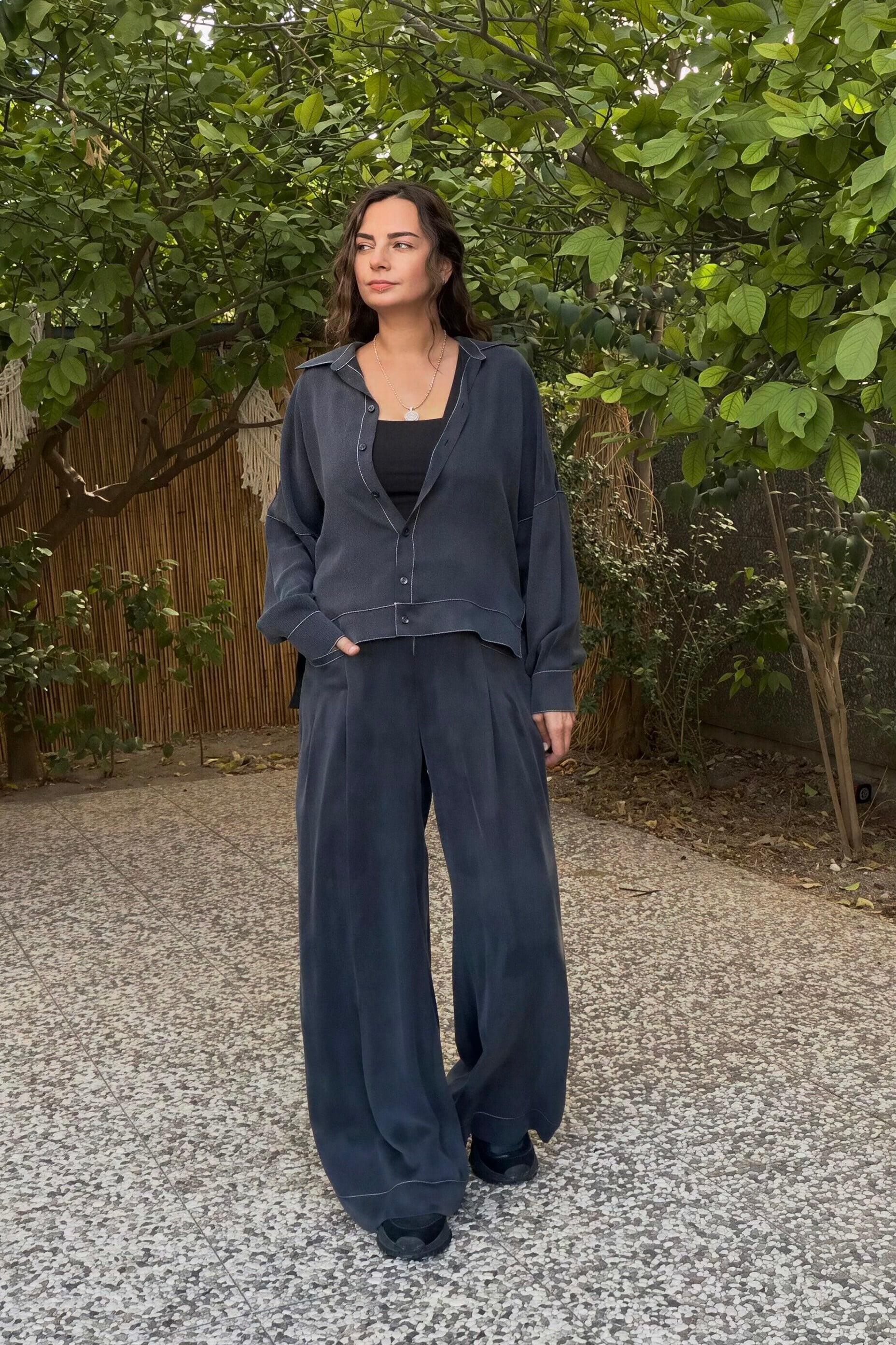 . - Lamante Solis Lyocel Gömlek - Siyah