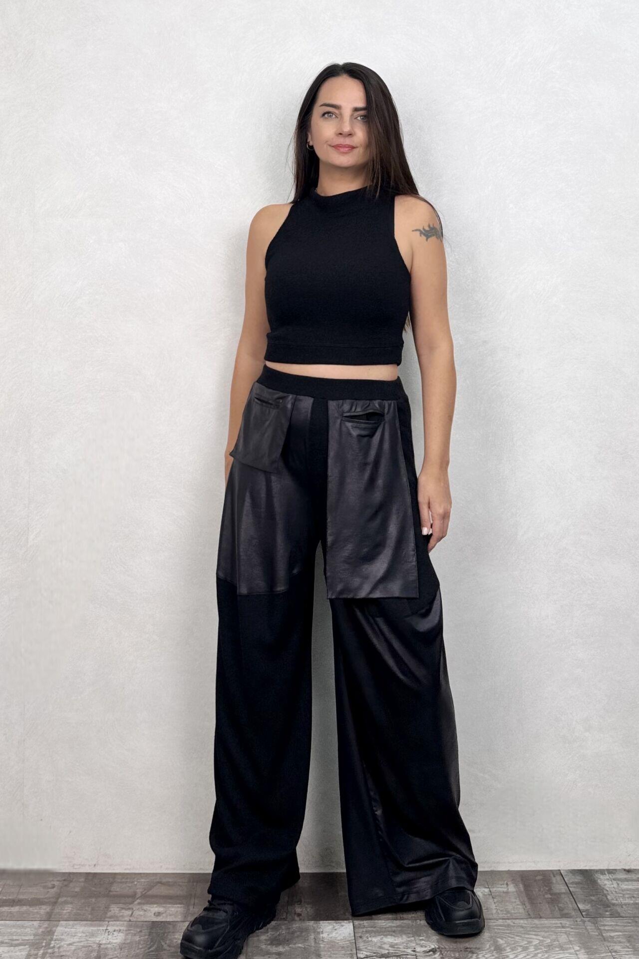 Lamante Vega Triko Crop Bluz - Siyah