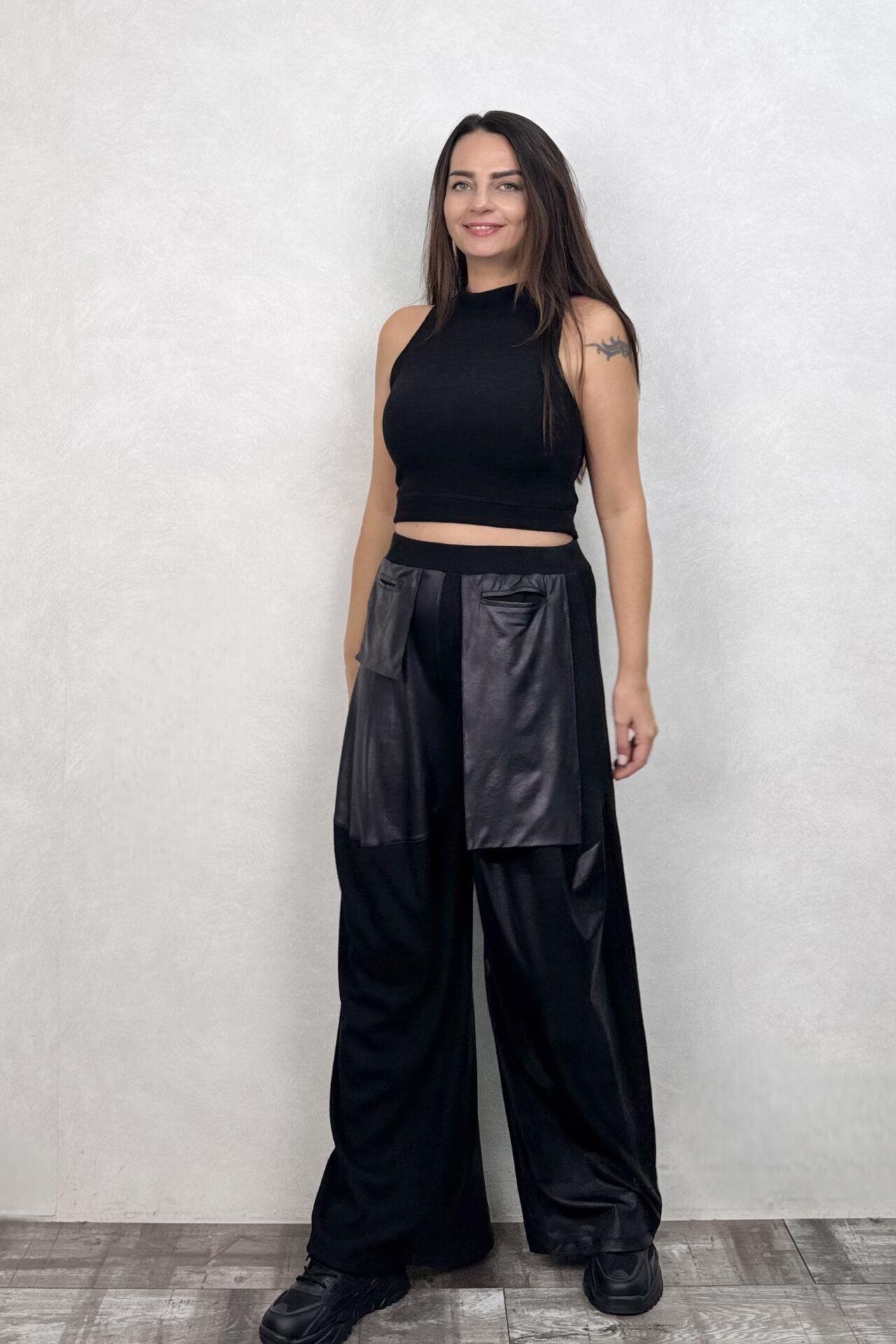 Lamante Vega Triko Crop Bluz - Siyah