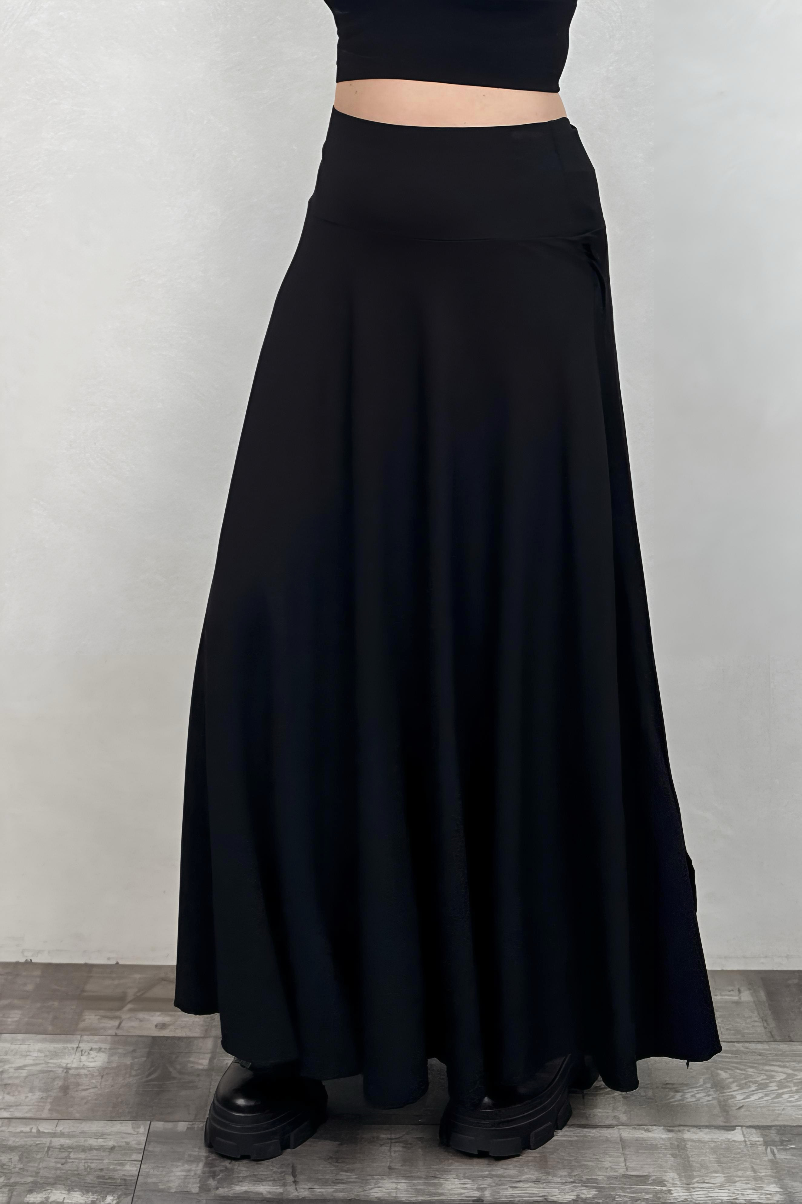 . - Maxi Triko Etek - Siyah