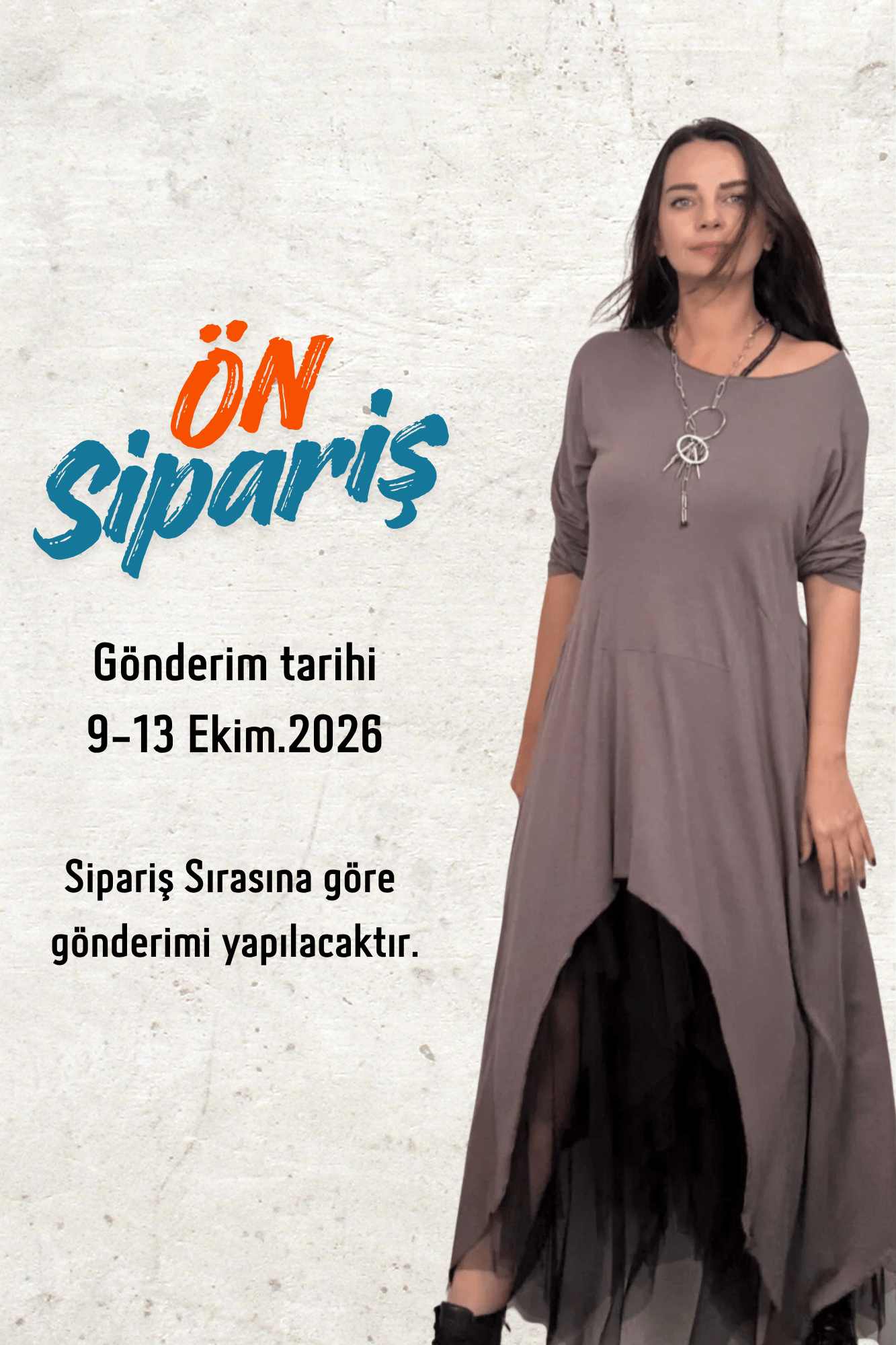 . - Maxi Viskon Tunik ve Kat Kat Tül Etek Kombin - Vizon Siyah
