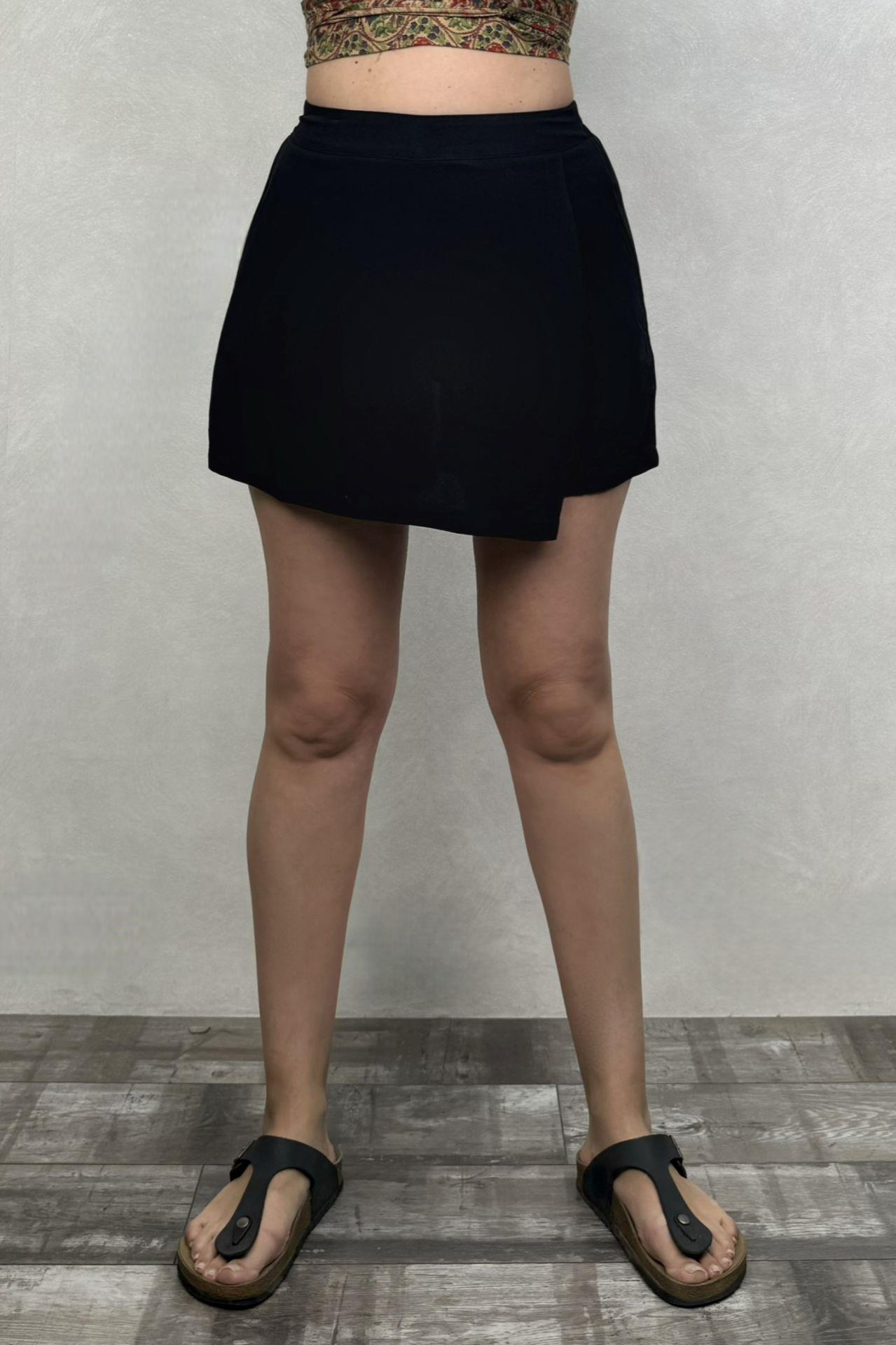 Mayra Mini Şortlu Etek - Siyah
